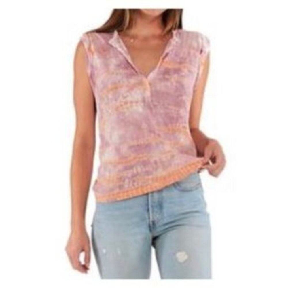 NWT Young Fabulous &‎ Broke Peach Tie Dye Top Small